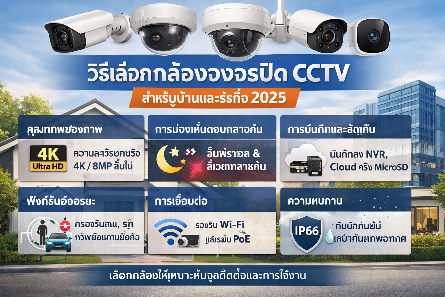 วิธีเลือกกล้องวงจรปิด CCTV สำหรับบ้านและธุรกิจ 2025